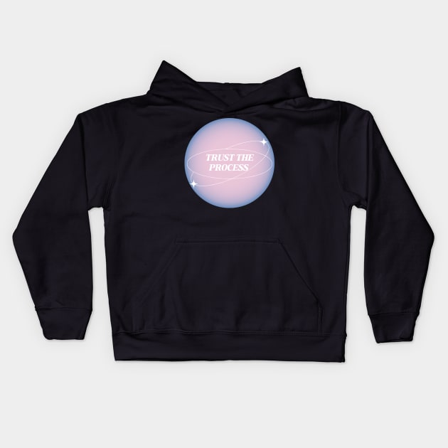 Trust the Process Pink Aura Kids Hoodie by mystikwhale